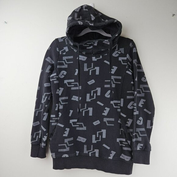 CLRIDE.n Mens S Hoodie Black All Over Print 85 - Picture 2 of 13